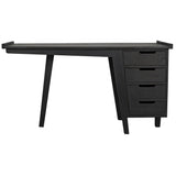 Kennedy Desk, Black Home Office Desk With Drawers Home Office Desks LOOMLAN By Noir