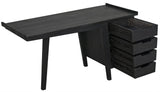 Kennedy Desk, Black Home Office Desk With Drawers Home Office Desks LOOMLAN By Noir