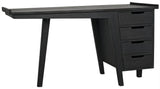 Kennedy Desk, Black Home Office Desk With Drawers Home Office Desks LOOMLAN By Noir