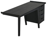 Kennedy Desk, Black Home Office Desk With Drawers Home Office Desks LOOMLAN By Noir