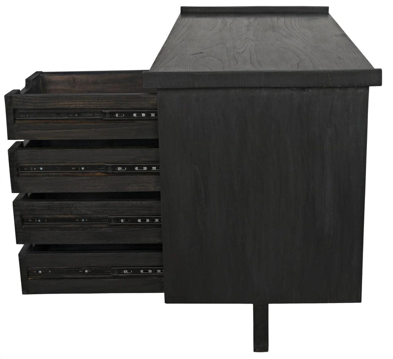 Kennedy Desk, Black Home Office Desk With Drawers Home Office Desks LOOMLAN By Noir