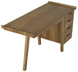 Kennedy Desk, Natural Tone Home Office Desk With Drawers Home Office Desks LOOMLAN By Noir