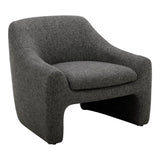 Kenzie Polyester Upholstered Grey Armless Accent Chair Club Chairs LOOMLAN By Moe's Home