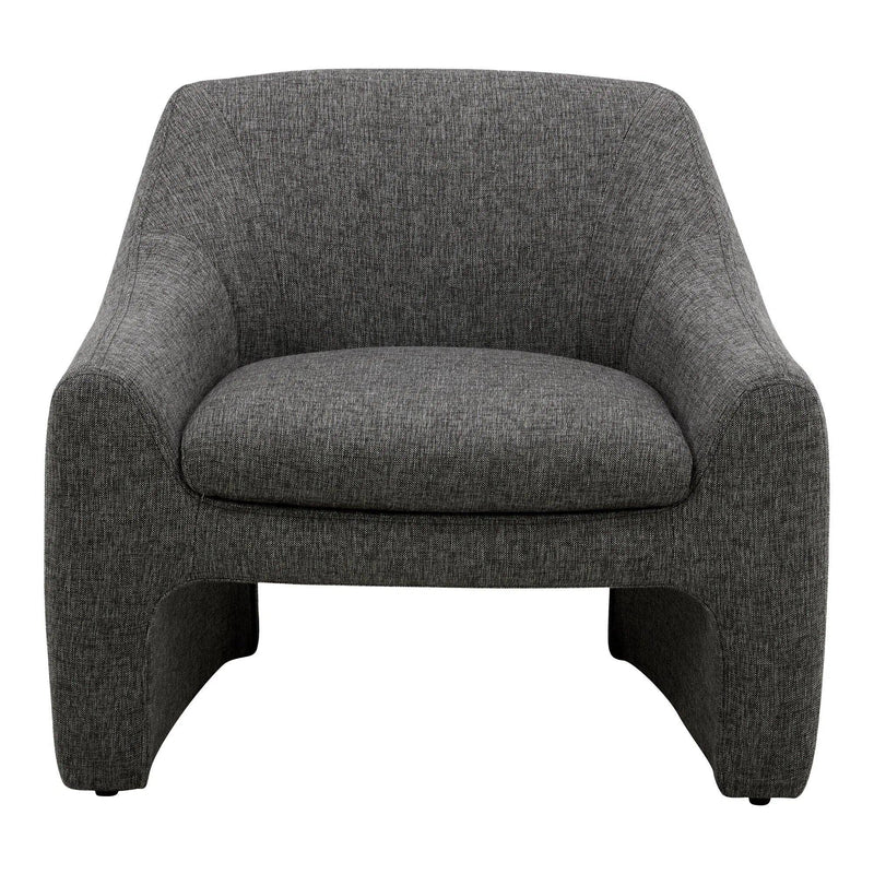 Kenzie Polyester Upholstered Grey Armless Accent Chair Club Chairs LOOMLAN By Moe's Home