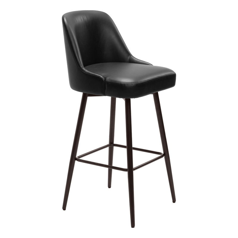 Keppel Swivel Barstool Black & Bronze Bar Stools LOOMLAN By Zuo Modern