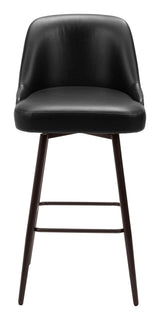 Keppel Swivel Barstool Black & Bronze Bar Stools LOOMLAN By Zuo Modern