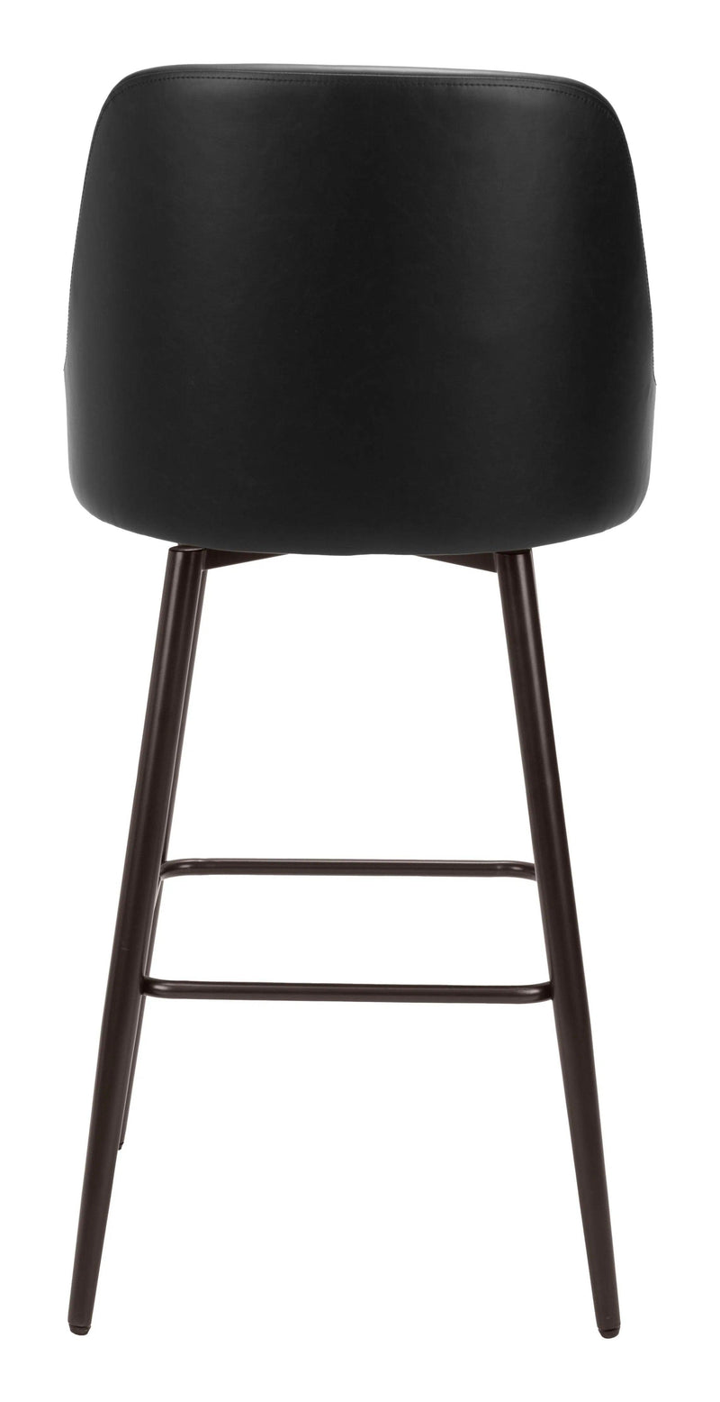 Keppel Swivel Barstool Black & Bronze Bar Stools LOOMLAN By Zuo Modern