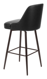 Keppel Swivel Barstool Black & Bronze Bar Stools LOOMLAN By Zuo Modern