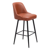 Keppel Swivel Barstool Brown Bar Stools LOOMLAN By Zuo Modern