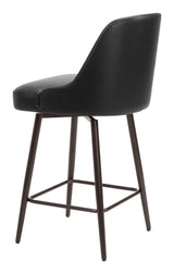 Keppel Swivel Counter Stool Black & Bronze Counter Stools LOOMLAN By Zuo Modern