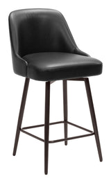 Keppel Swivel Counter Stool Black & Bronze Counter Stools LOOMLAN By Zuo Modern