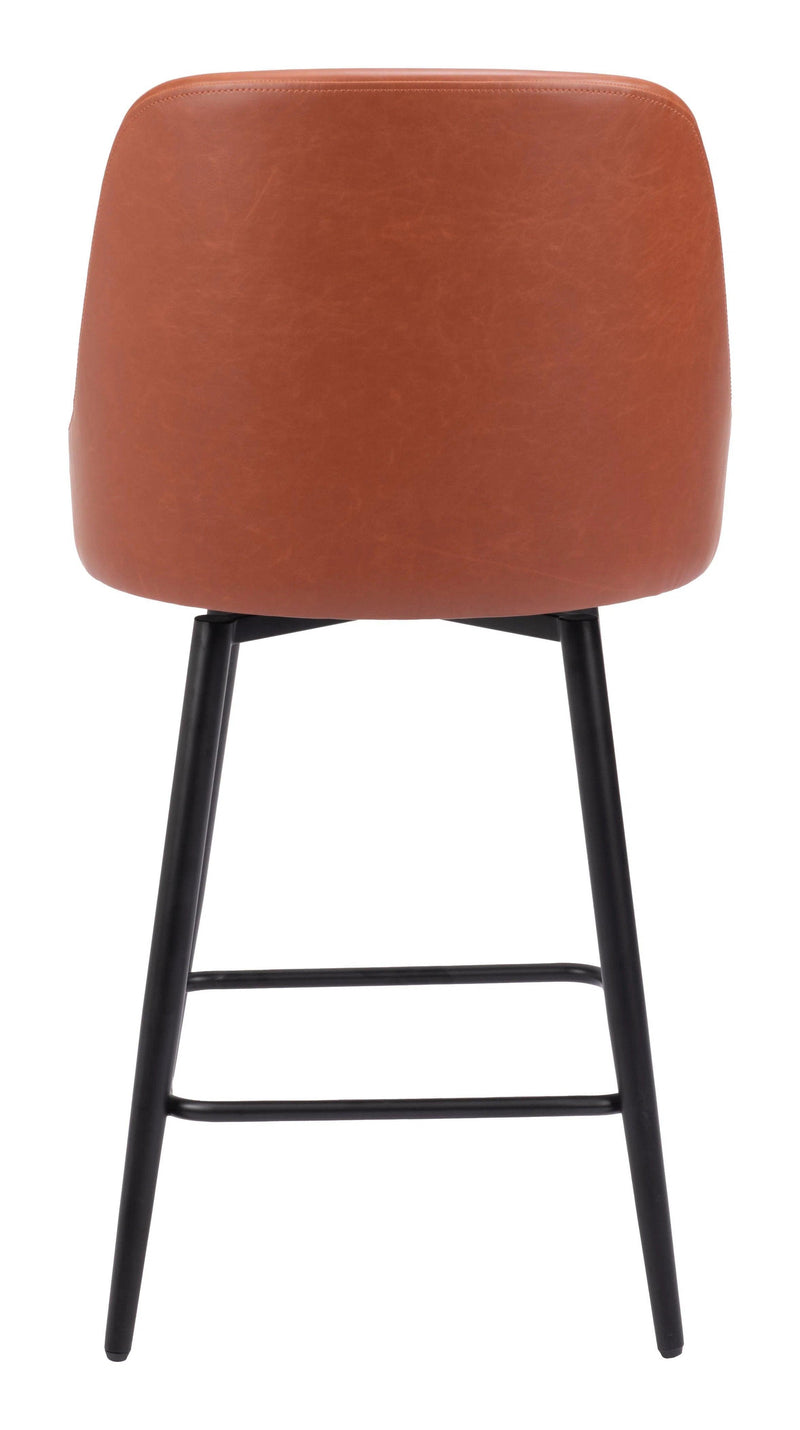 Keppel Swivel Counter Stool Brown Counter Stools LOOMLAN By Zuo Modern