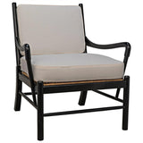 Kevin Wood and Rattan Black Arm Chair Club Chairs LOOMLAN By Noir