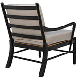 Kevin Wood and Rattan Black Arm Chair Club Chairs LOOMLAN By Noir