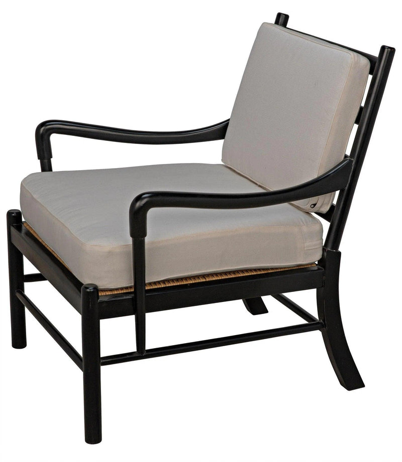 Kevin Wood and Rattan Black Arm Chair Club Chairs LOOMLAN By Noir