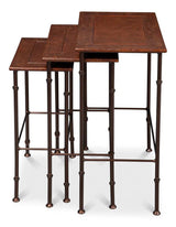 Kew Gardens Leather Nesting Tables Side Tables LOOMLAN By Sarreid