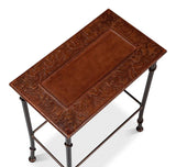 Kew Gardens Leather Nesting Tables Side Tables LOOMLAN By Sarreid