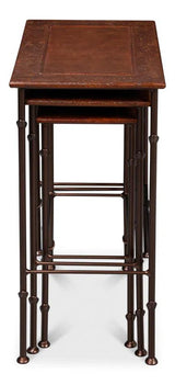 Kew Gardens Leather Nesting Tables Side Tables LOOMLAN By Sarreid