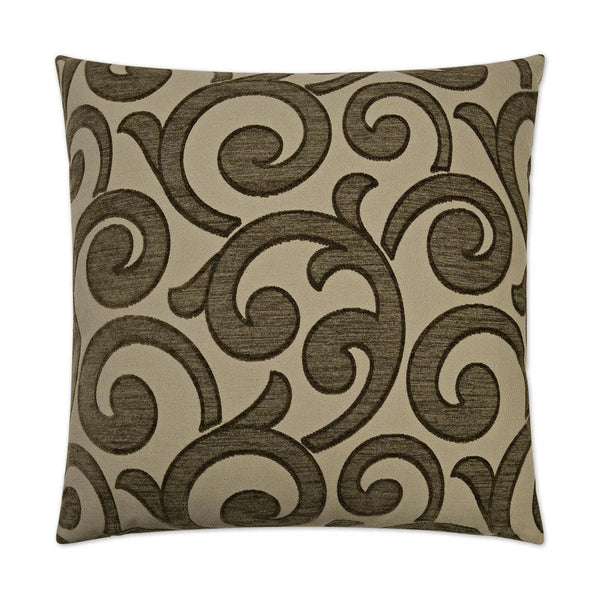 Key Taupe Throw Pillow With Insert Throw Pillows LOOMLAN By D.V. Kap