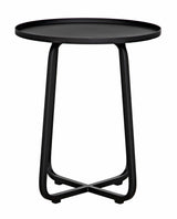 Kimana Black Steel Round Side Table Side Tables LOOMLAN By Noir