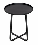 Kimana Black Steel Round Side Table Side Tables LOOMLAN By Noir