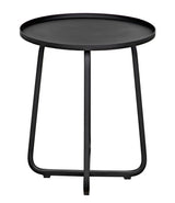 Kimana Black Steel Round Side Table Side Tables LOOMLAN By Noir