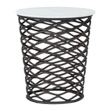 King Side Table White & Antique Black Side Tables LOOMLAN By Zuo Modern