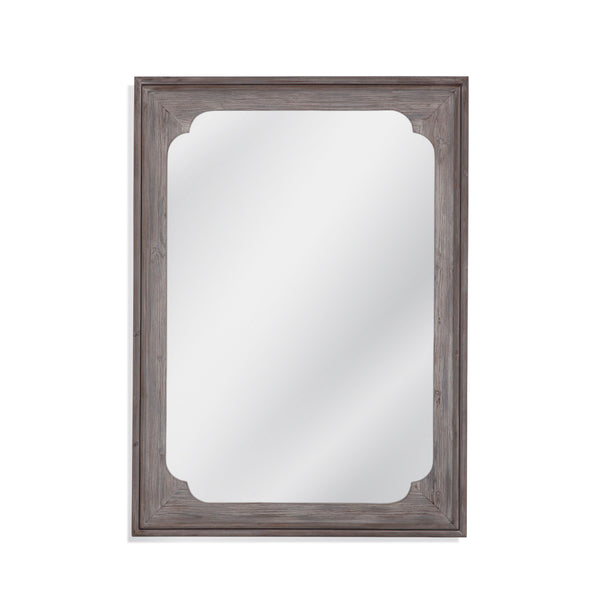 Kingsley Wood Grey Vertical Wall Mirror Wall Mirrors LOOMLAN By Bassett Mirror