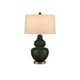 Kinnaird Ceramic and Metal Dark Green Table Lamp Table Lamps LOOMLAN By Currey & Co