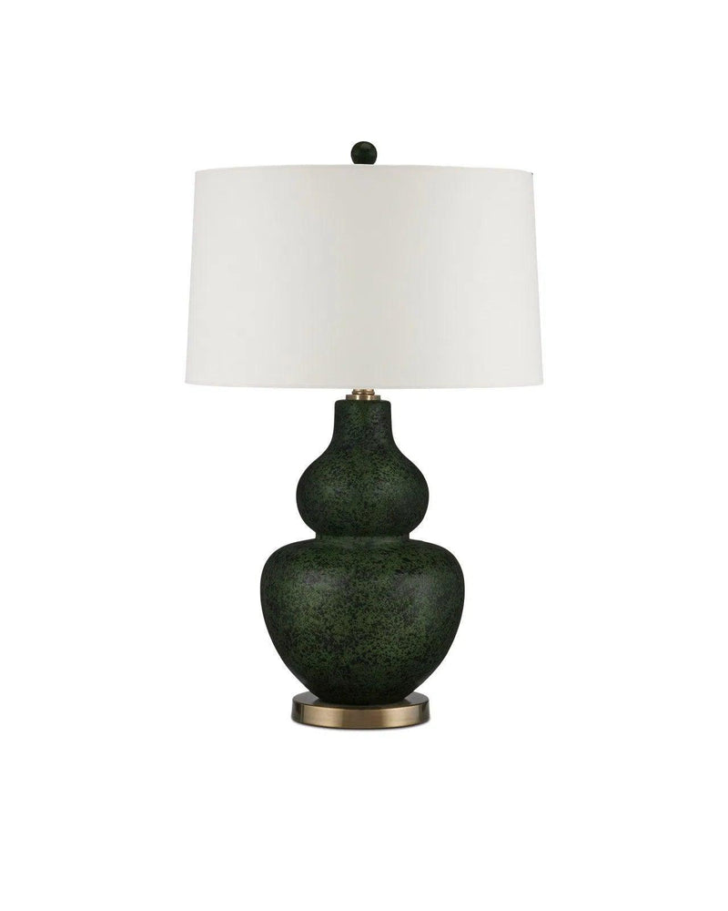 Kinnaird Ceramic and Metal Dark Green Table Lamp Table Lamps LOOMLAN By Currey & Co