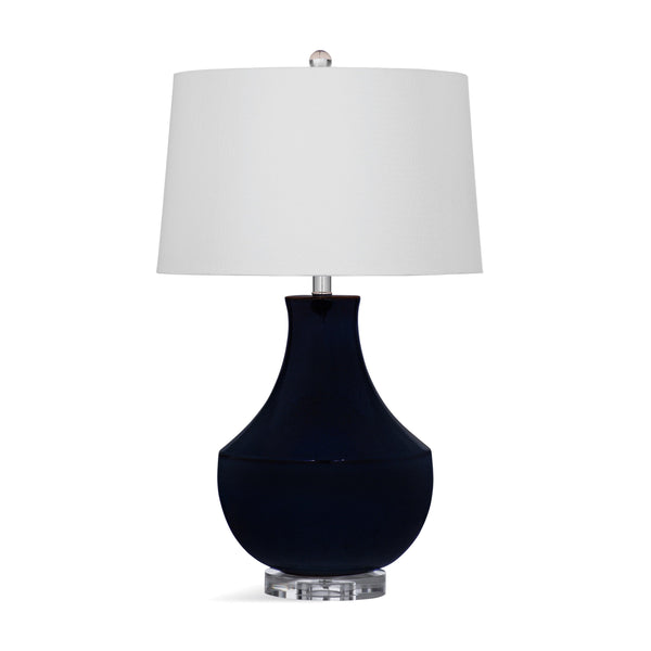 Kinney Ceramic Blue Table Lamp Table Lamps LOOMLAN By Bassett Mirror