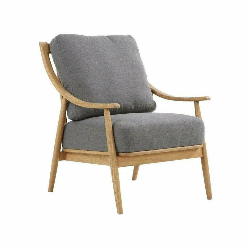 Kinsley Club Chair Stormy Grey & Natural Frame Linen Club Chairs LOOMLAN By LH Imports