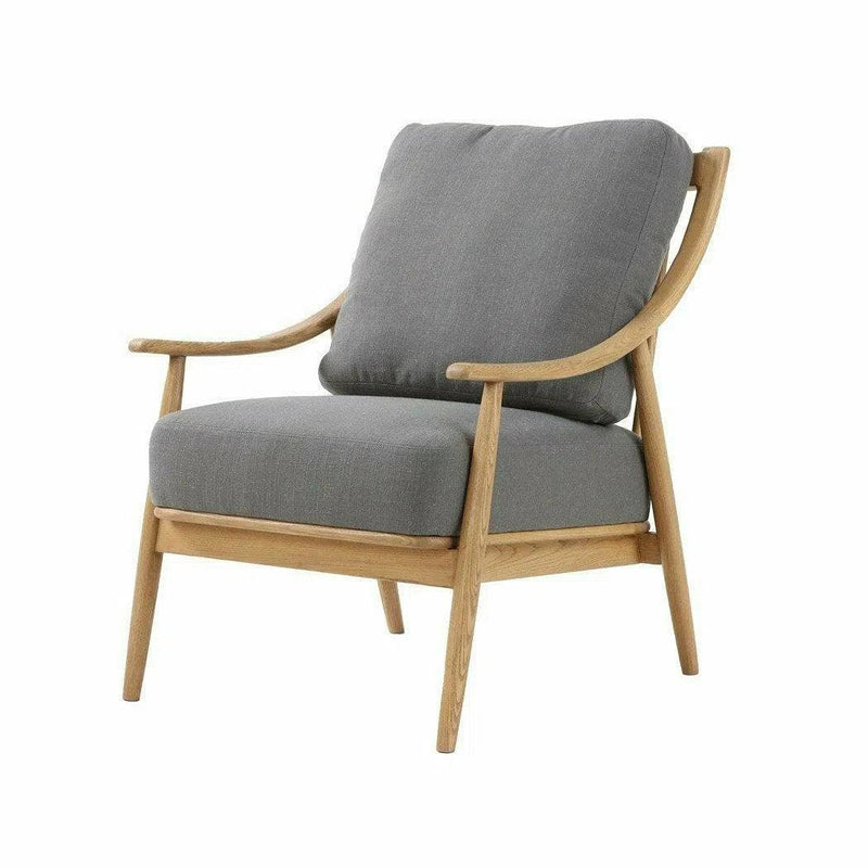 Kinsley Club Chair Stormy Grey & Natural Frame Linen Club Chairs LOOMLAN By LH Imports