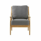 Kinsley Club Chair Stormy Grey & Natural Frame Linen Club Chairs LOOMLAN By LH Imports