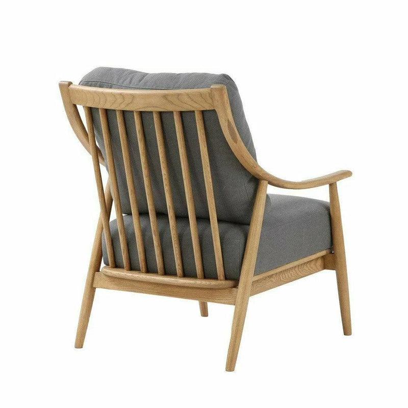 Kinsley Club Chair Stormy Grey & Natural Frame Linen Club Chairs LOOMLAN By LH Imports