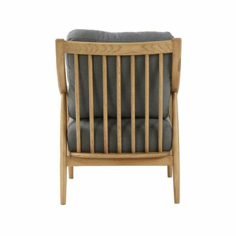 Kinsley Club Chair Stormy Grey & Natural Frame Linen Club Chairs LOOMLAN By LH Imports