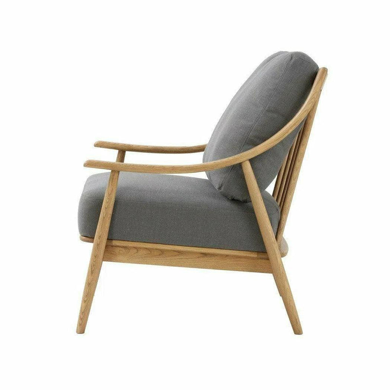 Kinsley Club Chair Stormy Grey & Natural Frame Linen Club Chairs LOOMLAN By LH Imports