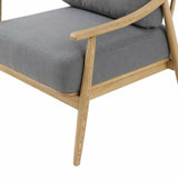 Kinsley Club Chair Stormy Grey & Natural Frame Linen Club Chairs LOOMLAN By LH Imports