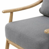 Kinsley Club Chair Stormy Grey & Natural Frame Linen Club Chairs LOOMLAN By LH Imports