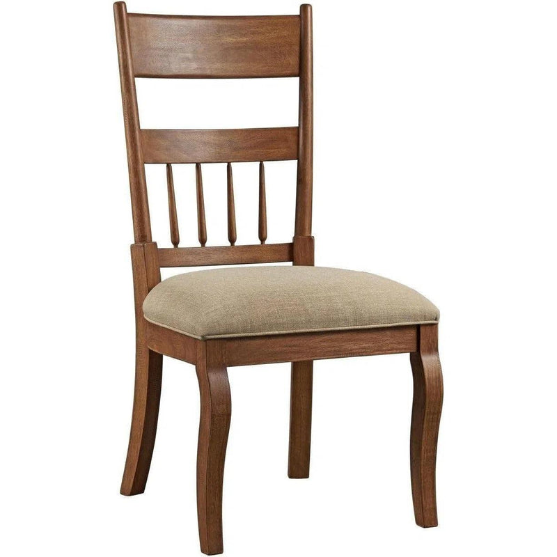 Kinzie Pine Wood Brown Armless Side Chair Club Chairs LOOMLAN By Bassett Mirror