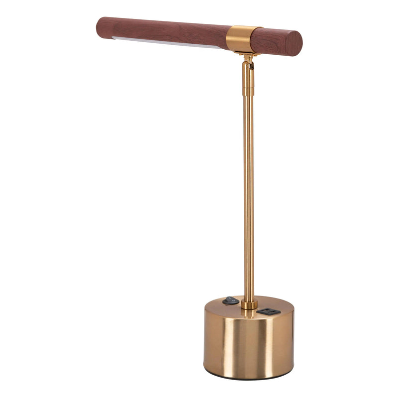 Kippy Table Lamp Brown & Brass Table Lamps LOOMLAN By Zuo Modern