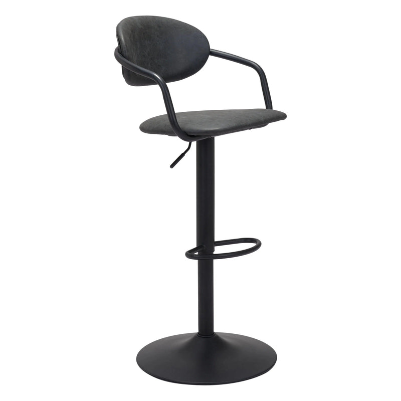 Kirby Bar Chair Vintage Black Bar Stools LOOMLAN By Zuo Modern