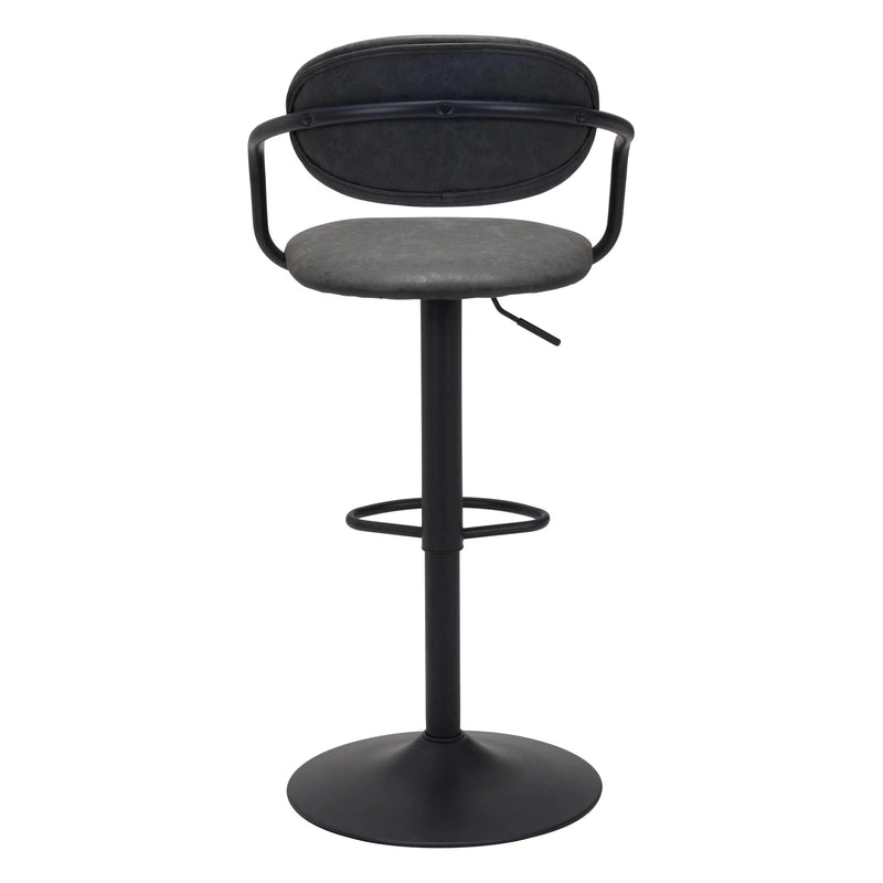 Kirby Bar Chair Vintage Black Bar Stools LOOMLAN By Zuo Modern