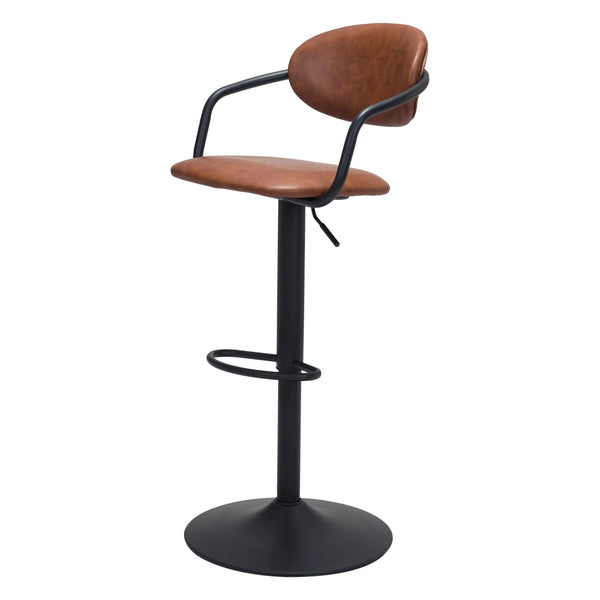 Kirby Bar Chair Vintage Brown Bar Stools LOOMLAN By Zuo Modern