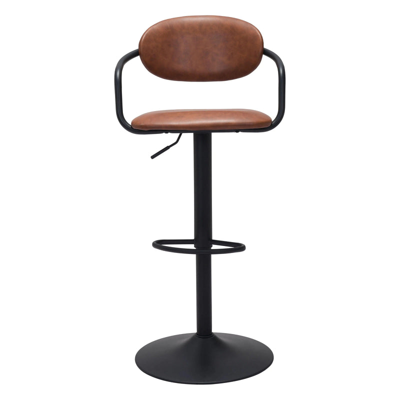 Kirby Bar Chair Vintage Brown Bar Stools LOOMLAN By Zuo Modern