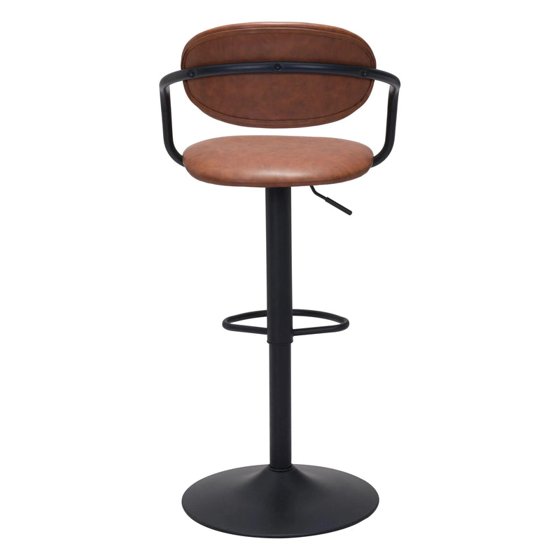 Kirby Bar Chair Vintage Brown Bar Stools LOOMLAN By Zuo Modern