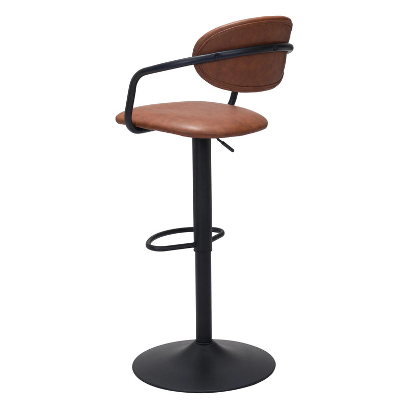 Kirby Bar Chair Vintage Brown Bar Stools LOOMLAN By Zuo Modern