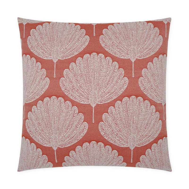 Kita Coral Global Floral Coral Salmon Large Throw Pillow With Insert Throw Pillows LOOMLAN By D.V. Kap