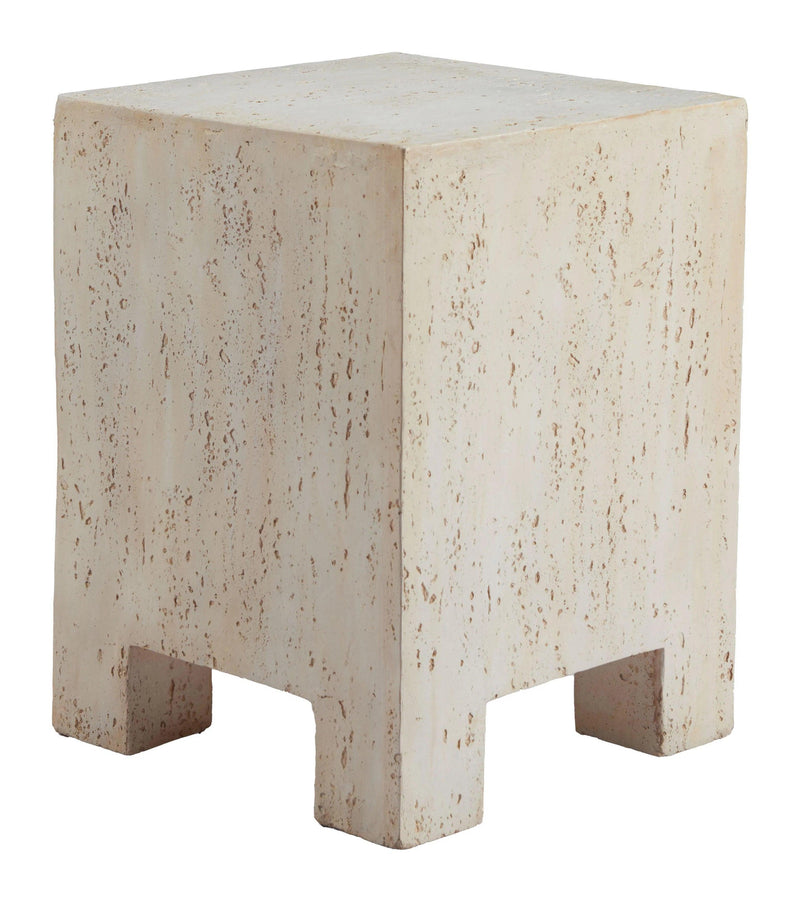 Kitara Metal Beige Square Side Table Side Tables LOOMLAN By Zuo Modern