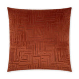 Klint Henna Geometric Copper Large Throw Pillow With Insert Throw Pillows LOOMLAN By D.V. Kap